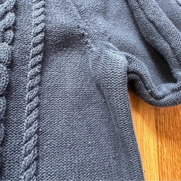 L.L.Bean Women’s XL Navy Blue Double L Cable Knit Sweater 100% Cotton Fisherman - Picture 9 of 14